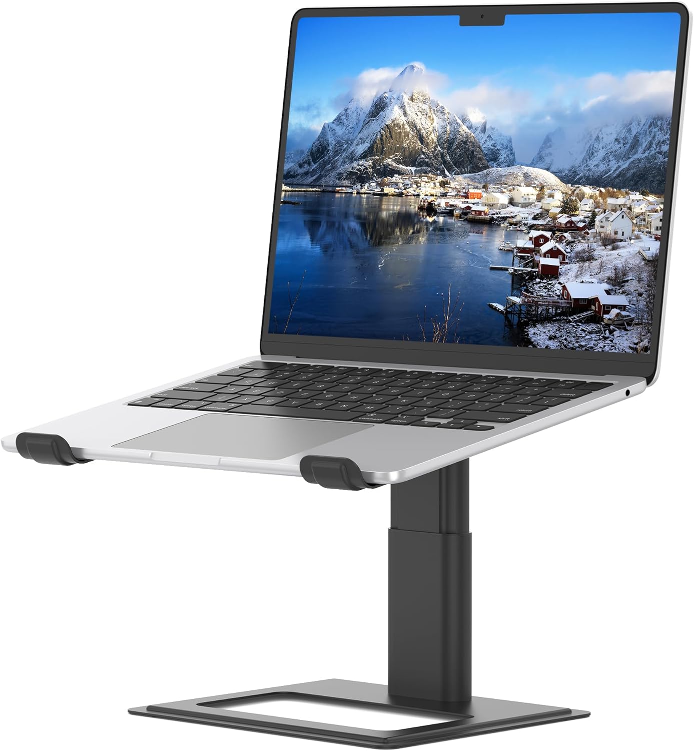 SOUNDANCE Adjustable Laptop Stand for Desk, Computer Stand, Ergonomic Laptop Riser Holder Compatible with 10 to 17.3 Inches Notebook PC Computer, Aluminum Silver