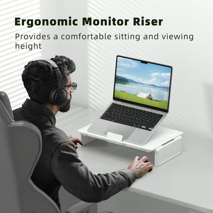 Heymaster Ergonomic Monitor Stand Riser, Laptop Stand Foldable Muti-Angle Adjustable Portable Foldable Stand with Heat-Vent Compatible with MacBook, Air, Pro, Surface Laptop (9-17 inches) (Black)