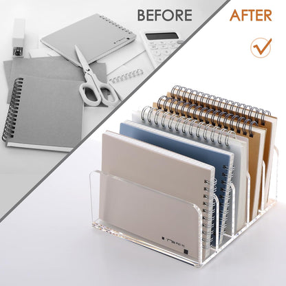 SANRUI 3 Compartments Mail Organizer Letter Holder for Desk ,Vertical Letter Holder,File Sorter Acrylic Desk Organizer Office Supplies,Clear