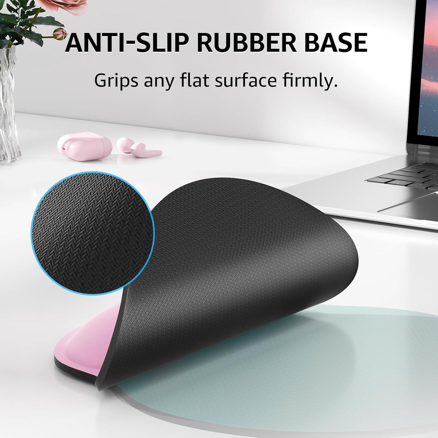 KTRIO Ergonomic Keyboard Wrist Rest and Mouse Pad with Wrist Rest Set, Memory Foam Wrist Support for Typing, Gaming, Office and Home Use, Black