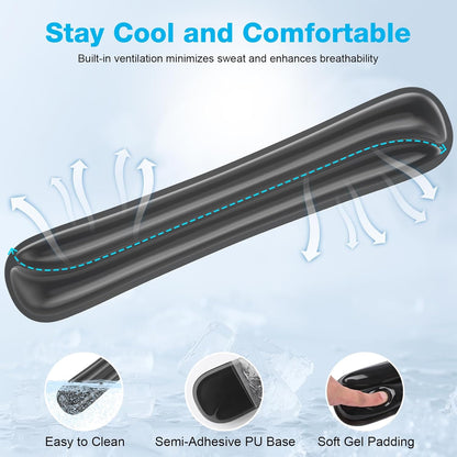 Gel Mouse pad & Keyboard Wrist Rest Set, Ergonomic Keyboard and Mousepad with Wrist Support, Keyboards Wrist Rest, Computer Keyboards Pad, Cooling Gel Blue
