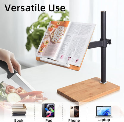 wishacc Adjustable Book Stand for Reading, Ergonomic Desktop Book Reading Stand with Height & Angle Adjustment, Heavy Duty Textbook Stand & Book Holders for Reading Hands Free for Reading Enthusiasts