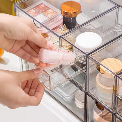 Desk Organizer with Drawers, Stackable Plastic Storage Drawers for Makeup or Desk Organization, Cabinets for Office Dressing Countertop Bathroom Bedroom (6 Packs)