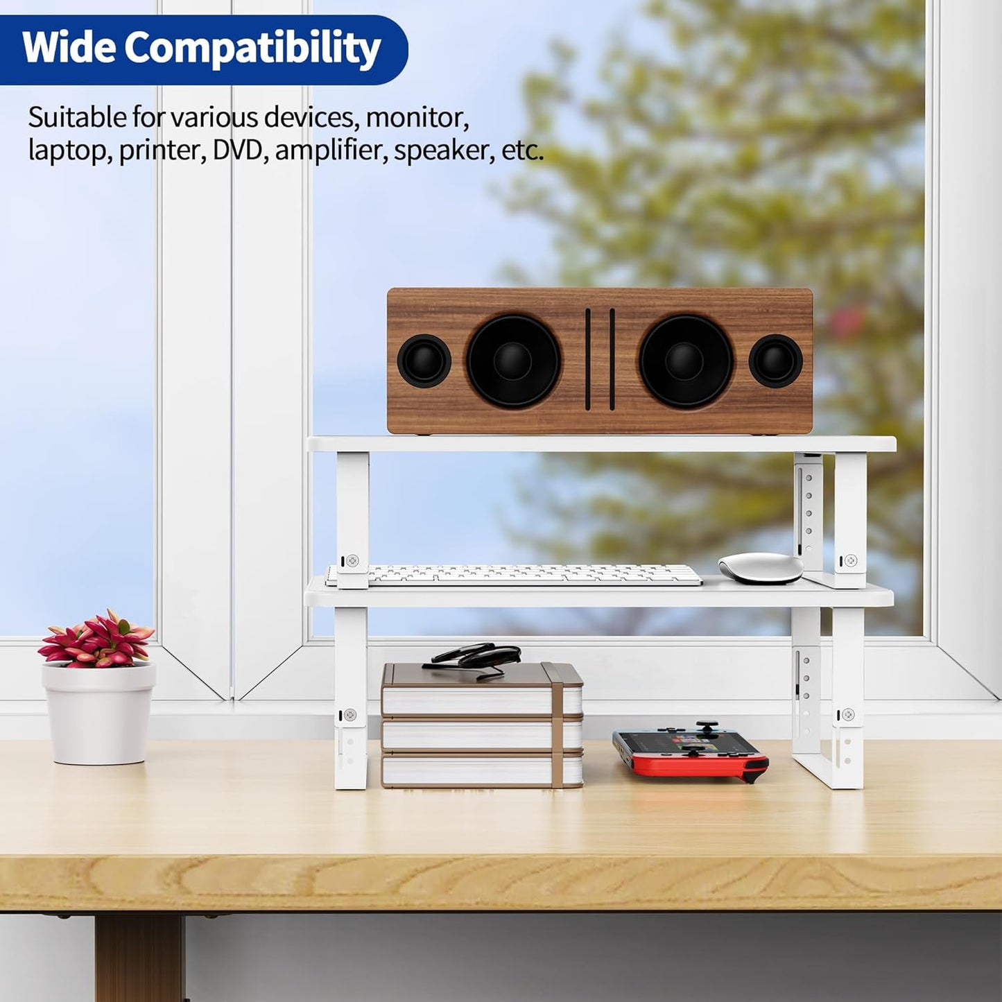 BESIGN MS01 Monitor Stand Riser, Height Adjustable Laptop Stand, Computer Monitor Stand for Monitor, Computer,Laptop,Printer (Black)