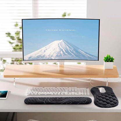 Mouse Pad Wrist Support, Laokiiy 2 in1 Keyboard Wrist Rest+ Ergonomic Mouse Pad, Non-Slip Wrist Rest for Computer Keyboard, Made Easy Typing & Relieve Wrist Pain（Banana Leaf Green）