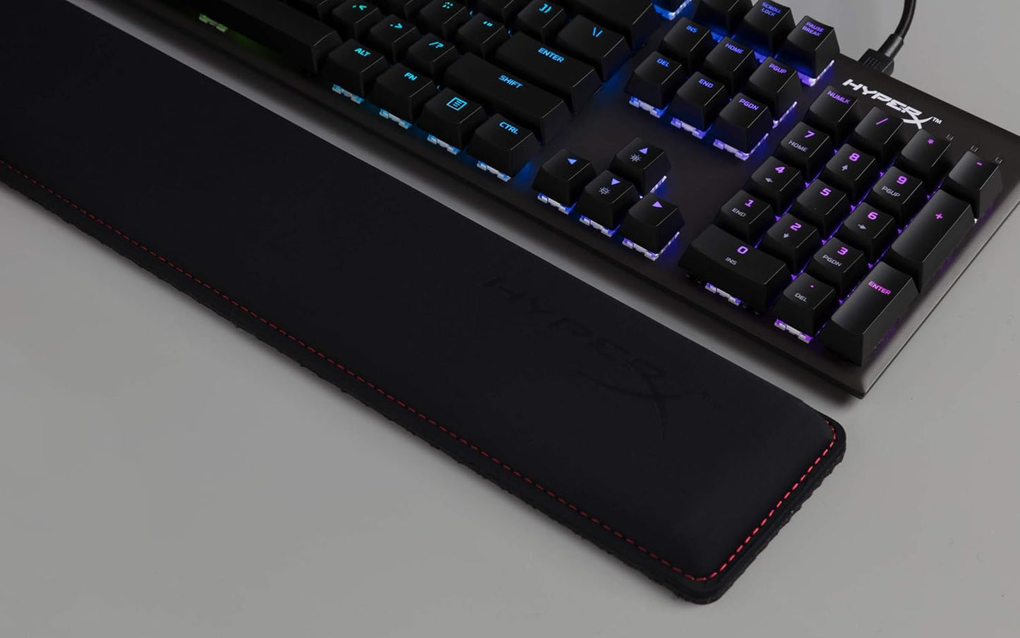 HyperX Wrist Rest - Full Sized - Cooling Gel - Memory Foam - Anti-Slip - Ergonomic - Keyboard Accessory, Black