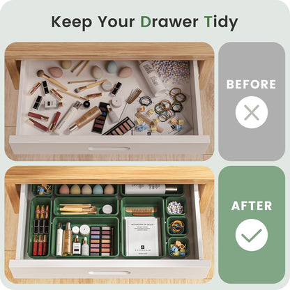 【Military Grade】A-LuGei Drawer Organizer, 【𝟱𝗦𝗶𝘇𝗲】 Makeup organizer, 【Holds 177 Items】 Bathroom Organizers and Storage, Organization and Storage, Desk Drawer Organizer for Bathroom Vanity