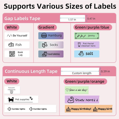ORGSTA Label Maker Machine with Tape Bluetooth Portable Thermal Labelling Printer for School Home Office Organization, Wireless Mini Labeler S001 Label Machine with Label Sticker Maker, White