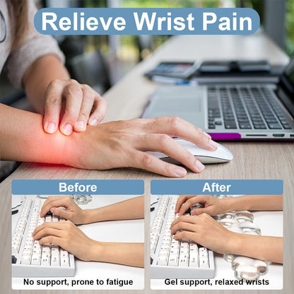 Gel Wrist Rest and Cloud Mouse Pad Support for Keyboard and Mouse - Ergonomic Pink Keyboard Wrist Pad Set for Typing Pain Relief/Computer/Laptop/Gaming/Home/Office (Cloud Shape, Gradient Blue Pink)