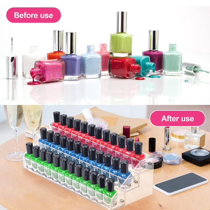 Acrylic Nail Polish Organizer Rack, 6 Tier Holder Stand, Paint Rack Gel Nail Polish Shelf Display, Sunglass Organizer, Essential Oils Storage Shelf, Holds Up to 72 Bottles