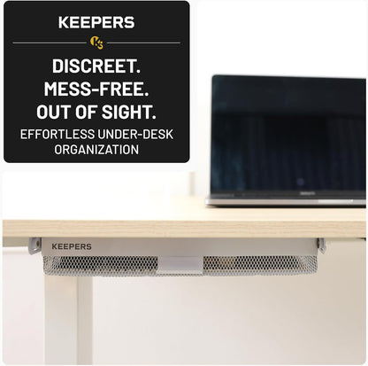 KEEPERS - Under Desk Drawer Slide Out – Metal Under Desk Storage Drawer for Office, Home, RV, Kitchen – Slim Under Table Attachment with Easy DIY Mount - Under Desk Organizer - Fits in 11x10x2In