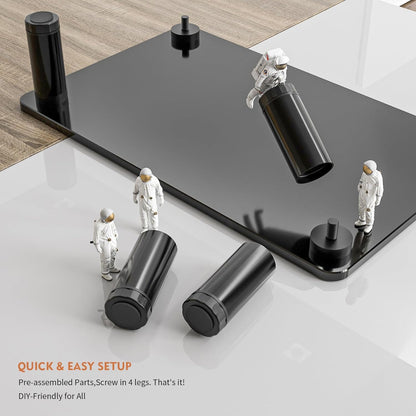 Hemudu Clear Computer Monitor Stand Riser with Height Adjustable Multi Media Desktop Stand for Flat Screen LCD LED, Laptop/Notebook/Xbox One,HD01T-002