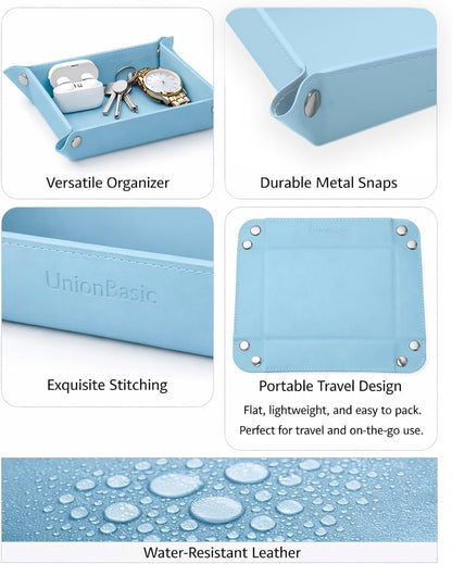 UnionBasic Medium Valet Tray, Jewelry Tray for Rings Watches Earrings, Entryway Catchall Caddy for Coins Keys Change, Nightstand Bedside Valet Holder, Trays for Electronic Gadgets, Candy Pink Plus - Colors A