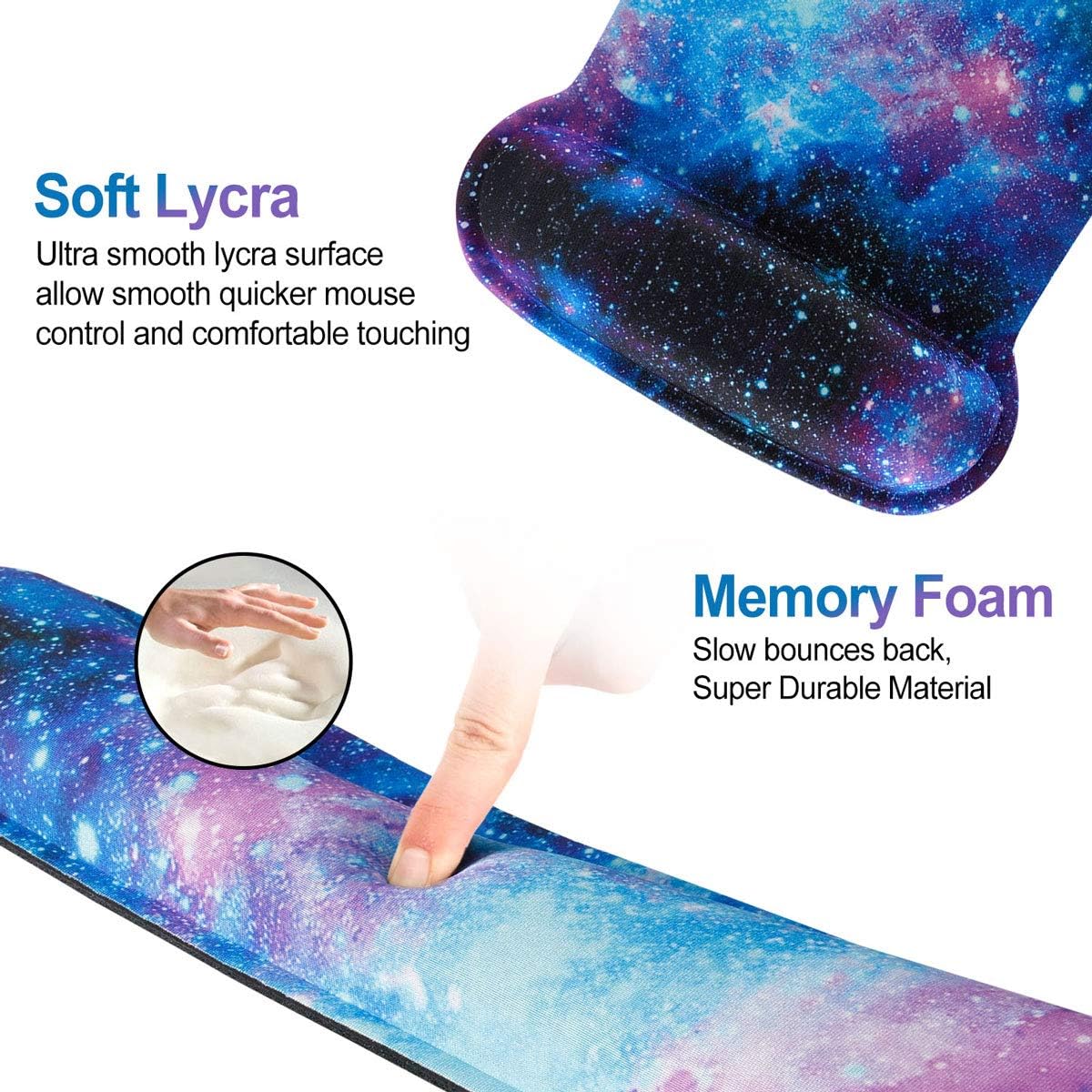Keyboard Wrist Rest Pad Ergonomic Mouse Pad Set, ToLuLu Gel Mouse Pad Wrist Support for Computer Laptop, Mousepad Keyboard Wrist Support with Memory Foam for Easy Typing Pain Relief, Van Gogh Painting