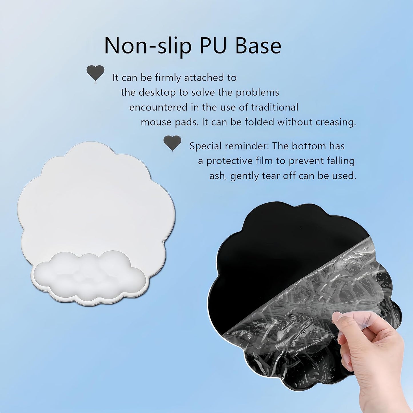 Cloud Wrist Rest Keyboard Pink Mouse Pad Set with Wrist Rest Ergonomic Wrist Pad Memory Foam Non-Slip Base Cute Gradient Wrist Support for Computer Laptop Gaming Home Office Relief Typing Pain