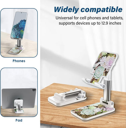Desk Cell Phone Stand - Adjustable Angle-iPad Holder, Universal Compatible Phone Holder for Desk