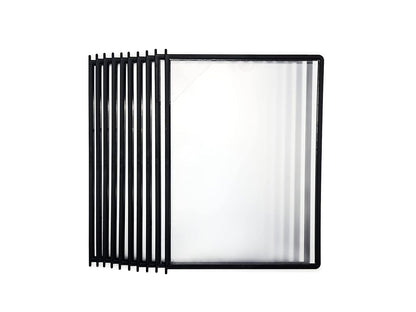 Tarifold DJOIS Desktop Reference & Display System - Durable Metal Base & Polypropylene - Letter-Size - 10 Double-Sided Pockets - 20 Sheet Capacity - Easy-Load - Made in France - Black