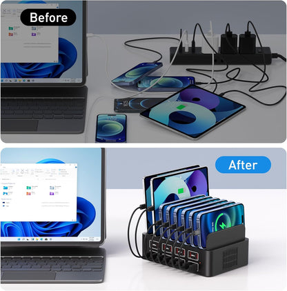 USB Charging Station, 150W 16 Port USB a Charging Station - Supports iPhone iPad Android Phones, Watches Game Consoles and Many Other Electronic Devices