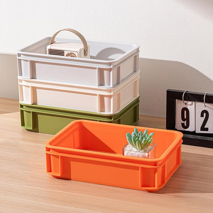 Stackable Organizer Boxes - Create Your Perfect Modular Desktop Storage System Office Desk Organizer Set15.8''*11''*3.26'' (Beige, 6Large)