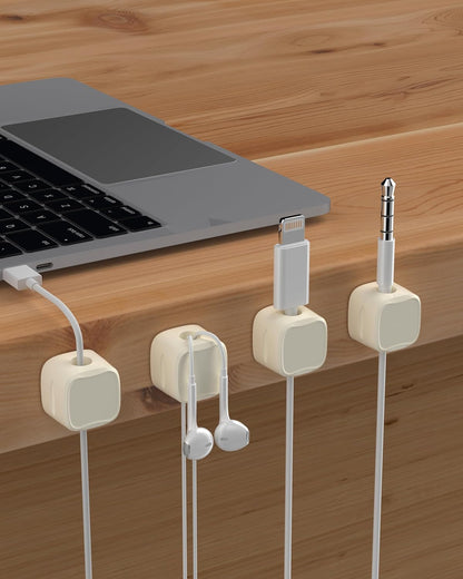 Magnetic Cable Clips, Adjustable Cord Holder Management, Adhesive Wire Keeper Organizer for Home Office Desk Phone PC Car Wall Desktop Nightstand Appliance (9-Pack Black Crystal)