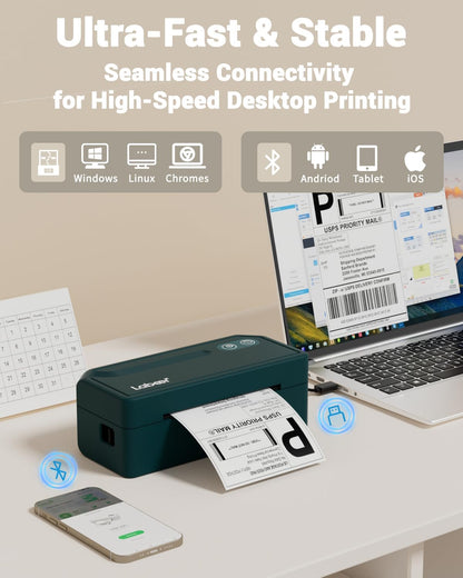 Labeer Bluetooth Thermal Label Printer, 4x6 Wireless Label Sticker Printer for Small Business, Office or Home, Compatible with iPhone, Android, Windows, Mac, Etsy, Amazon, Shopify, UPS