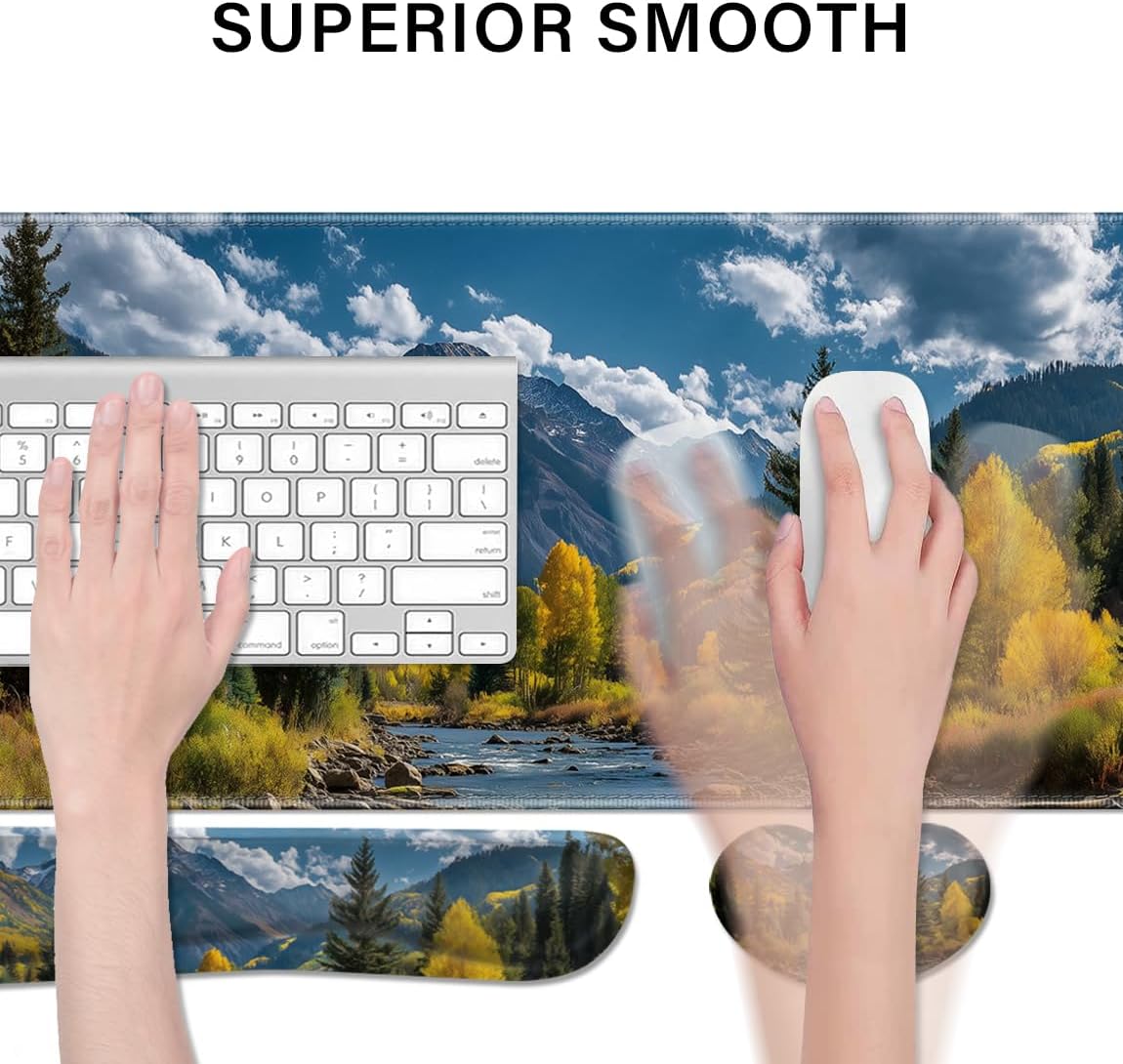 Desk Pad and Keyboard Wrist Rest, Large Mouse Pad + Keyboard Pad+Mouse Wrist Support, Non-Slip Desk Mat Protector for Office, Home 31.5×11.8 Inches Anime Dragon