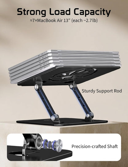 Aluminum Laptop Stand for Desk – Adjustable Ergonomic Laptop Riser, Foldable & Portable Holder Fit for MacBook & 10"-16" Laptops for Office, Home & Travel,Purple