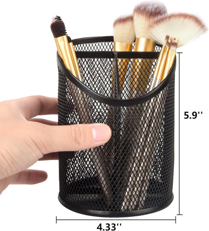 Delifox 2 Pack Pen Holder Mesh Round Pencil (White)
