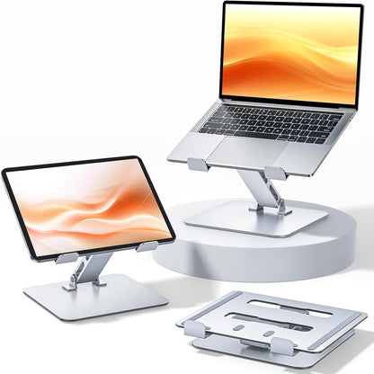 Adjustable Ergonomic Laptop Stand for Desk, Foldable Computer Stand, Stable Aluminum Lectern Notebook Riser & Portable Laptop Holder Mount Compatible with 10-16" MacBook Pro/Air, Dell, HP