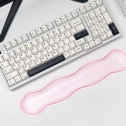 Clear Gel Wrist Rest for Keyboard and Mouse, Green Silicone Mouse Wrist Rest Set, Cute Ergonomic Wrist Rest for Keyboard 60%/75%(Green)