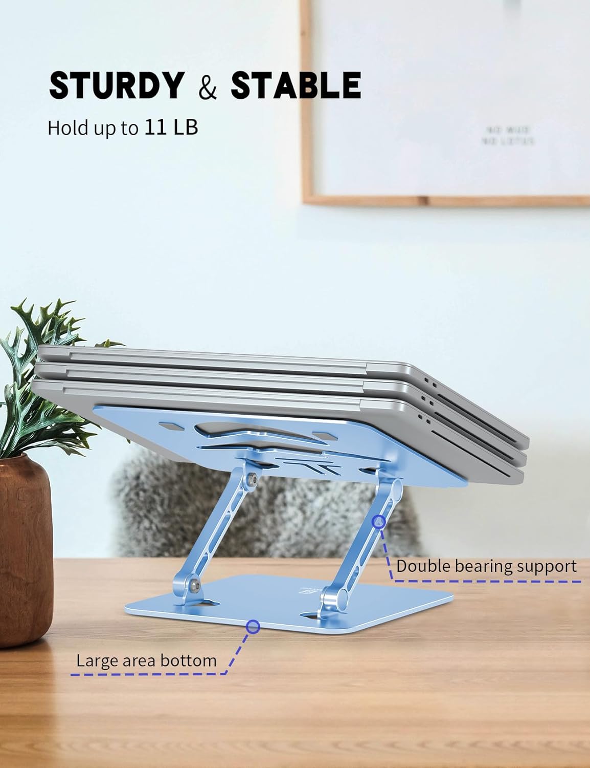 Laptop Stand, Ergonomic Adjustable Computer Stand for Collaborative Work, Foldable and Portable Heat Sink Computer Stands, Fits up to 15.6-inch Laptops (Orange)