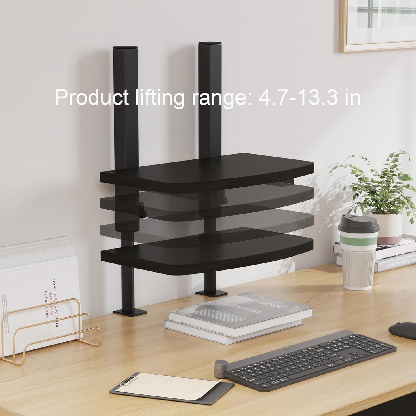 TigerDad Adjustable Monitor Stand Riser for Desk, Computer Screen Stand for 13 to 30 Inch Flat Screen LCD LED TVs, Ergonomic Riser with Base for Home Office & Gaming Setup