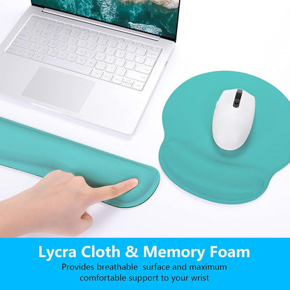 Dapesuom Keyboard Wrist Rest and Mouse Pad with Wrist Support, Cute Memory Foam Cushion for Keyboard and Mouse Set, Ergonomic Desktop Pad Rests with Non Slip Base for Easy Typing & Pain Relief, Pink