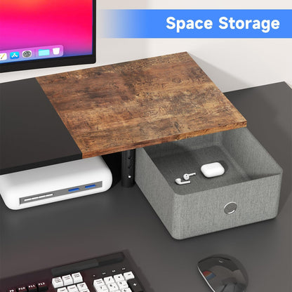 suptek Dual Monitor Stand Riser, 32.28Inch Large Monitor Stands for 2 Monitors, Computer Monitor Stand, Wooden Desktop Oraganizer Shelf for Office Desk Computer,TV,Laptop