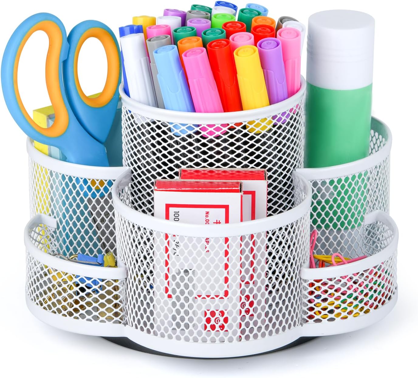 Topwey Pen Holder for Desk, 360 Rotating Pencil Holder, Cup Holder for Desk Office, Desk Organizers and Accessories in Black