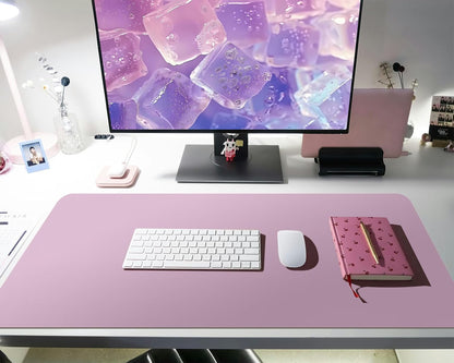 Bloss Leather Desk Pad and Keyboard Wrist Rest, Large Mouse Pad + Keyboard Pad+Mouse Wrist Support, Non-Slip Desk Mat Protector for Office, Home(31.5×15.7 Inches,Beige)