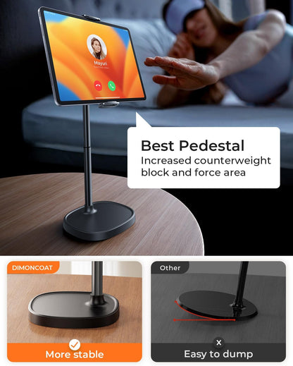 DIMONCOAT Phone Stand for Desk, Angle Height Adjustable Phone Holder for Desk, Aluminum Alloy Universal iPhone Holder, Retractable Cell Phone Stand Recording Office for iPhone 17 16 15 Pro Max S26