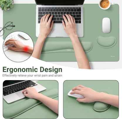 MOSISO Keyboard Mouse Pad Set, Gaming Mouse Pad&Keyboard Wrist Rest&Wrist Rest, Ergonomic Wristrests with Memory Foam Home Office Easy Typing Cushion Non-Slip Mousepad, Purple