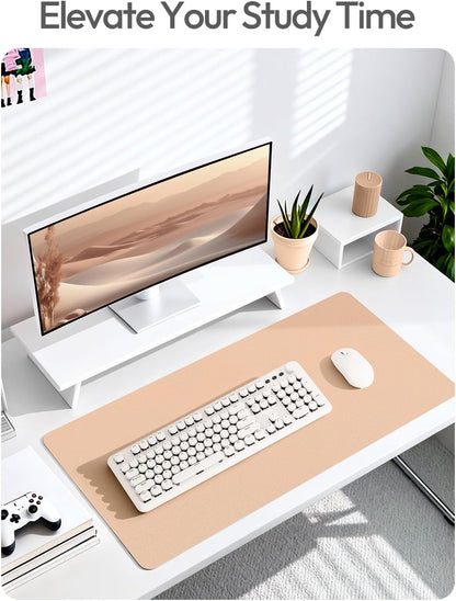 YSAGi Leather Desk Protector, Office Mat, Large Mouse Mat, Non-Slip PU Leather Blotter, Laptop Pad, Waterproof Writing Pad for Office and Home (Light Pink, 23.6" x 13.8") - Colors A