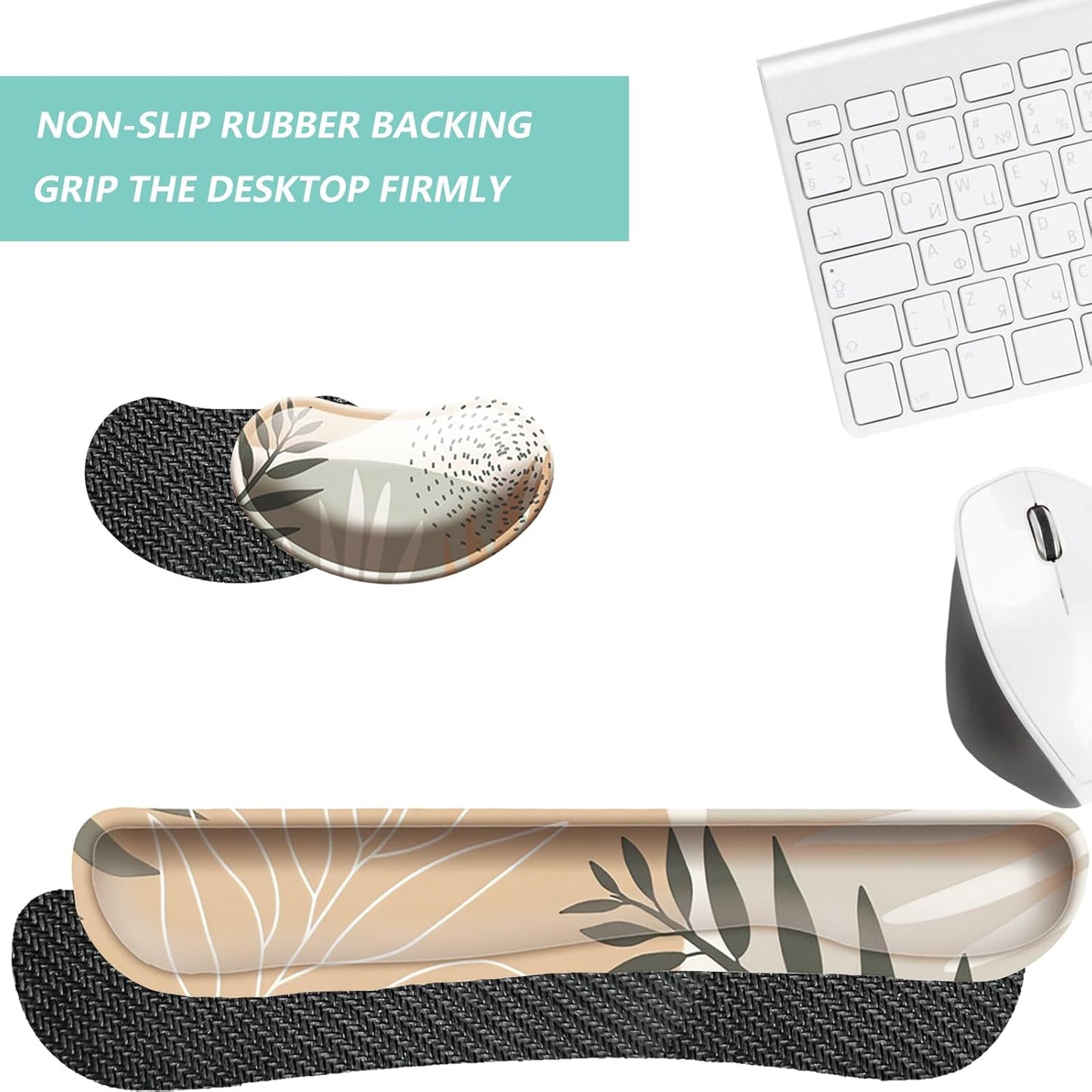 Keyboard Wrist Rest Mouse Wrist Support Set, Memory Foam Wrist Rest Pad for Computer Laptop Keyboard Mouse, Ergonomic Wrist Cushion Support for Typing Pain Relief, Gaming Home Office, Purple