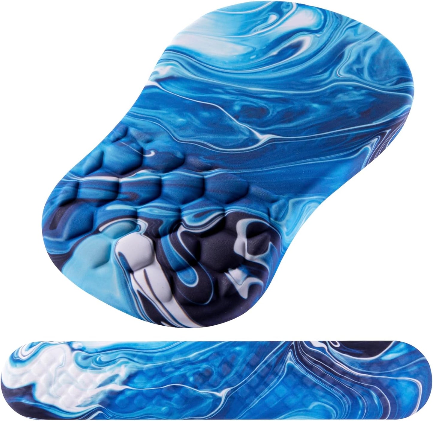 Mouse Pad Wrist Support, Laokiiy 2 in1 Keyboard Wrist Rest+ Ergonomic Mouse Pad, Non-Slip Wrist Rest for Computer Keyboard, Made Easy Typing & Relieve Wrist Pain（Banana Leaf Green）