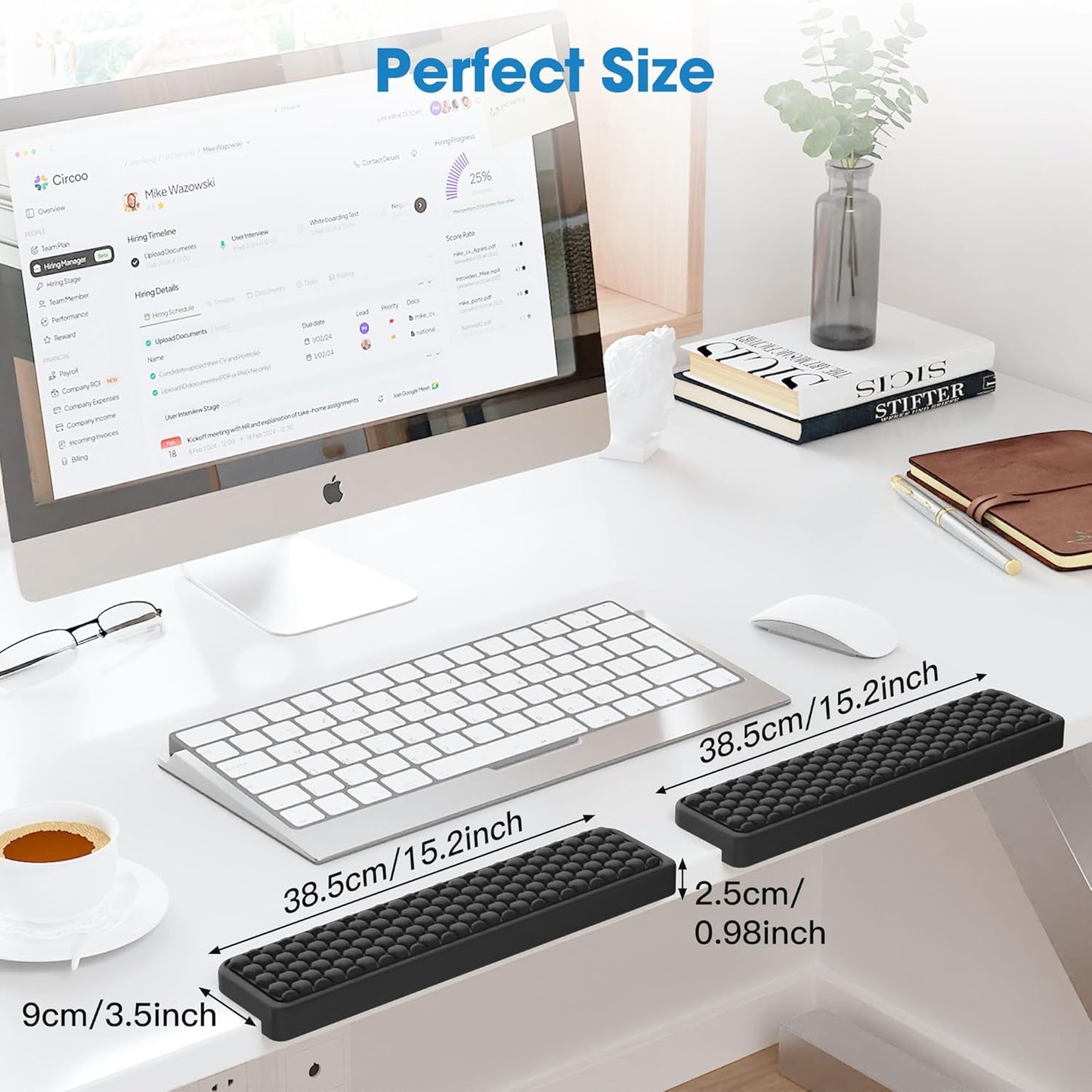 MEKASS L-Shaped Desk Elbow Pad for Desk, Memory Foam Elbow Support Padding with Non-Slip, 2-Piece Ergonomic Desk Edge Cushion, Wrist Comfort Support for Office Home (Diamond Black)