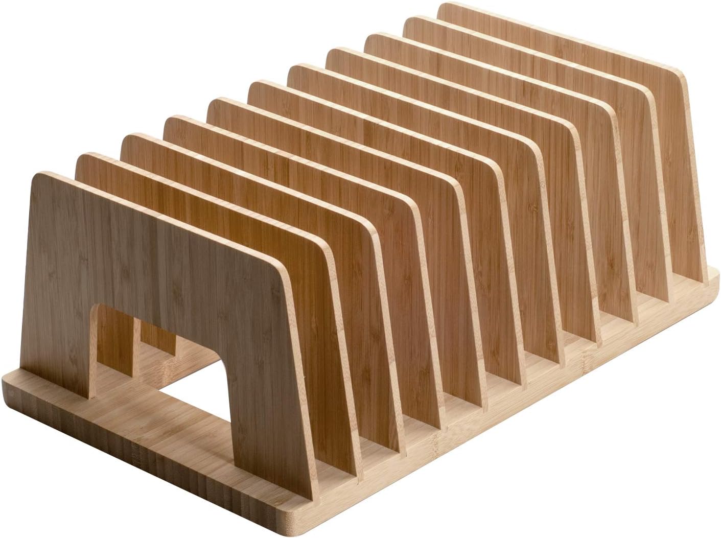 MobileVision Bamboo Desktop File Folder Organizer and Paper Tray, 7 Slots