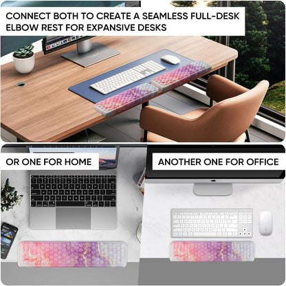 JIKIOU L-Shaped Desk Elbow Pad for Desk, Memory Foam Elbow Support Padding with Non-Slip, 2 Pack Ergonomic Desk Edge Cushion, Wrist Comfort Support for Office Home Black