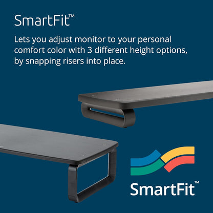 Kensington SmartFit Extra Wide Monitor Stand, Adjustable Height, Ergonomic Design (K52797WW) Black