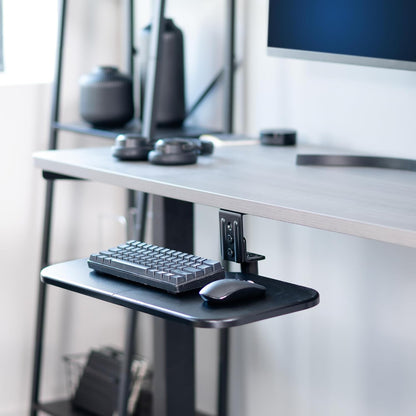 VIVO Under Desk Rotating 23 x 10 inch Computer Keyboard and Mouse Tray, Swiveling Platform, Ergonomic Typing, Black, MOUNT-KB01B