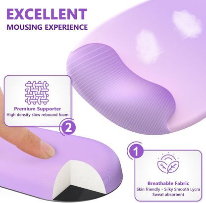 AKIT Ergonomic Mouse Pad with Wrist Rest& Keyboard Wrist Rest, Wrist Rest for Computer Keyboard, Pain Relief, Non-Slip Gel Base, Mousepad Wrist Support for Gaming, Office, Waterdrop Shaped Pink