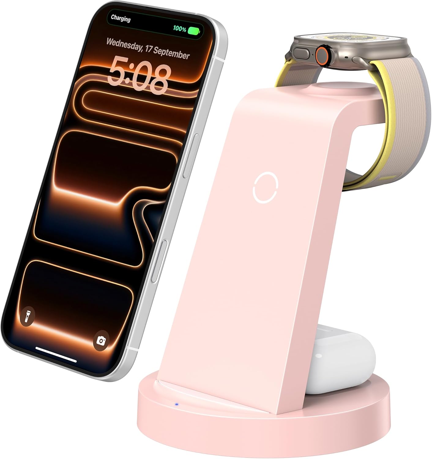 Anlmz 3 in 1 Charging Station for iPhone - Wireless Charger for Apple Products Multiple Devices - Charging Dock Stand for AirPods (for iPhone 17 16e 16 15 14 13 pro 12 11 X Max)