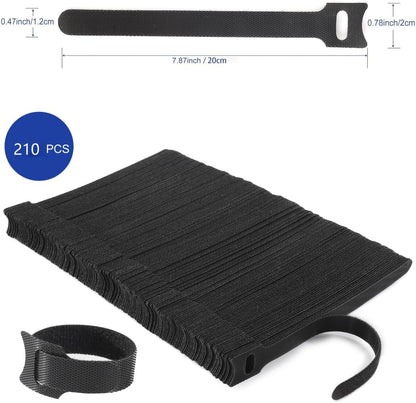 Nettbe 60 PCS 6 Inches Reusable Cable Ties, Adjustable Cord Straps Wire Organizer Cord Wrap and Hook Loop Cable Management