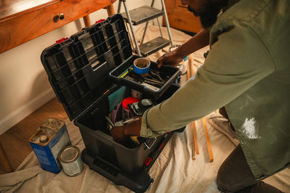 Keter Stack-n-Roll Two Drawer Tool Box for Small Parts and Power Tool Accessories, Fits Keter Modular Tool Storage System